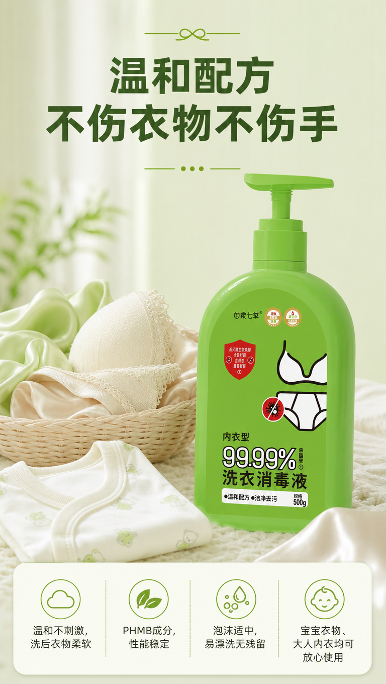 【苗七】消字号内衣专用洗衣消毒液 500g